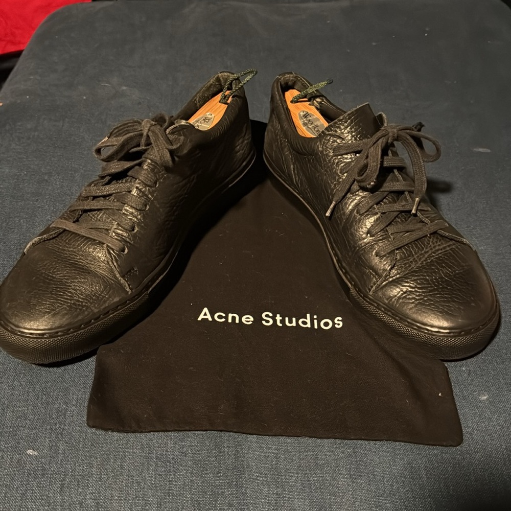 Acne Studio pebbled leather trainers - Picture 2 of 9